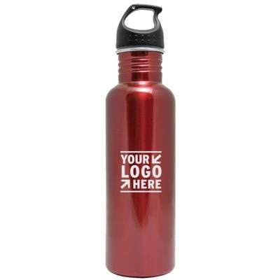 Water bottle - 25 oz. wide mouth stainless steel water bottle with screw on cap. BPA free.